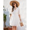Women's Polka Dot Midi Dress Short Sleeve Tie Neck Wrap Style Casual Summer Sundress - 4 of 4