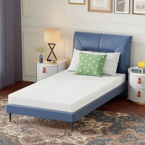 FDW 5 Inch Green Tea Memory Foam Mattress Cooling Gel Infused Mattress,Fiberglass Free/CertiPUR-US Certified/Bed-in-a-Box,White - 1 of 4