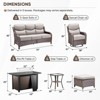 Gymojoy 8 Pieces/9 Pieces Outdoor Fire Pit Table w/ Patio 6in Sofa Swivel Chairs Table Ottoman Set - 2 of 4