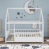 KTMBDW Twin/Full Size House Floor Bed,Wooden Montessori Bed with Fence and Roof for Kids,Twin/Full Bed Frame for Boys,Girls - 2 of 4