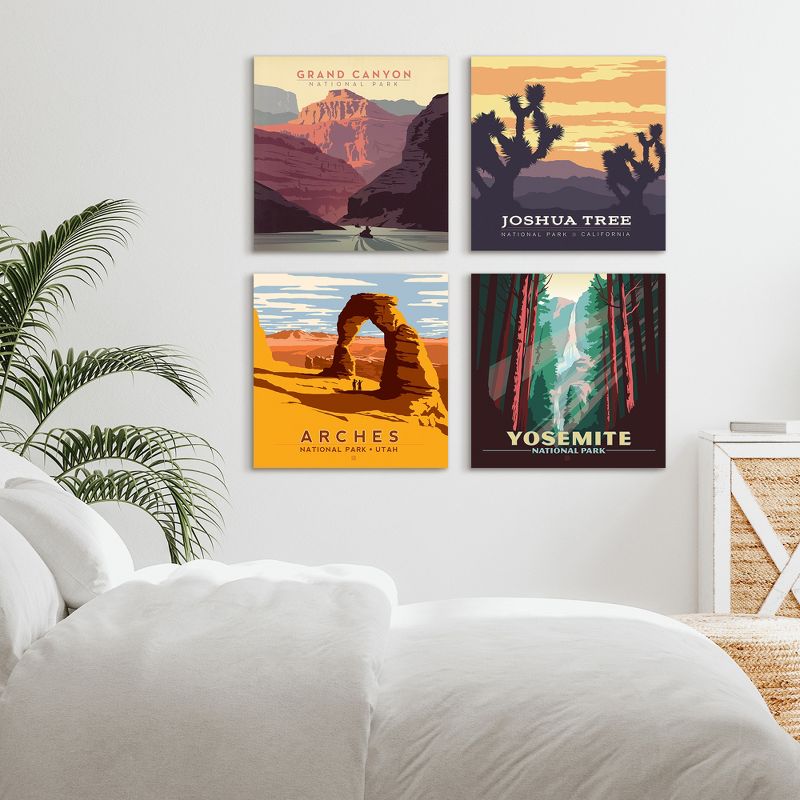 Americanflat Vintage Botanical Western National Parks - 4 Piece Gallery Wrapped Canvas Art Set By Anderson Design Group, 3 of 6