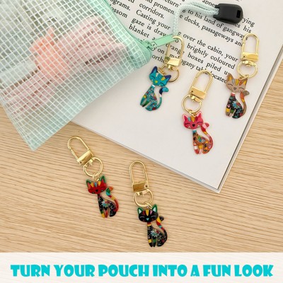 Wrapables Colorful Cats Keychain, Bag Charm Accessory for Purse Handbag Backpack (Set of 5) — фото 6