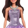 Barbie Fashionistas 11.7" Doll #234 in Sequined Purple Dress and Silvery Accessories Brown Hair - 4 of 4