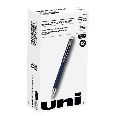 Uni Ballpoint Pen Jetstream 3 Color Black,Red,Blue Ink 0.5mm,Transparent Black