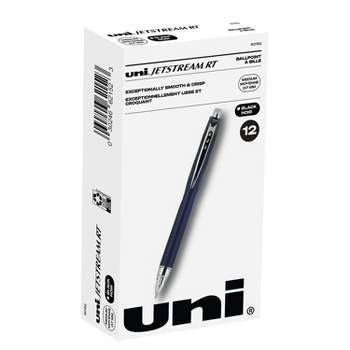 uni-ball uni Jetstream RT Ballpoint Pens Fine Point 0.7mm Black Ink Dozen (62152)