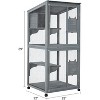Large 2-Tier Outdoor Cat House, Spacious 37x34x69 in Enclosure with 3 Jumping Platforms, 2 Lockable Doors - 2 of 4