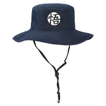 Dragon Ball Z  Plain Blue Sun Hat with embroidered Patch and chin string For Men Women