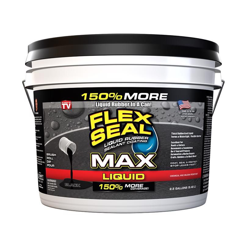 FLEX SEAL Family of Products FLEX SEAL MAX Black Liquid Rubber Sealant Coating 2.5 gal, 1 of 11