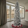 National Tree Company First Traditions Unlit Pencil Slim Flocked Acacia Hinged Artificial Christmas Tree - 2 of 4