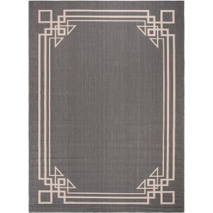 Courtyard CY6406 Power Loomed Indoor/Outdoor Area Rug - Anthracite/Light Beige - 5'3"x7'7" - Safavieh. - 1 of 4