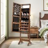 Tangkula Jewelry Armoire Cabinet Standing Lockable Jewelry Organizer with Lighted Full-Length Mirror Black/Rustic Brown/White - 3 of 4