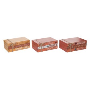 Transpac MDF Harvest Book Stack Set of 3 Fall/Harvest Home Decorations - 1 of 1