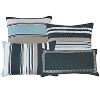 Home Mart Goods 7 Piece Navy Light Blue Striped Comforter Set Embroidery Soft Bedding - 3 of 4