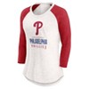 MLB Philadelphia Phillies Women's White 3/4 Sleeve Fashion T-Shirt - 2 of 3