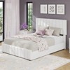 Bed Frame, Linen Quilted Upholstered Platform Bed with Adjustable Headboard & 4 Storage Drawers, Sturdy Wooden Slats Support - 4 of 4