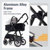 Itopfox 2-in-1 Reversible Baby Stroller with Lie-Flat Mode, Foldable Infant Pushchair with Canopy, One Button Brake, Adjustable Handle for Newborns - 4 of 4
