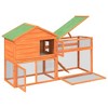 vidaXL Rabbit Hutch Brown, Green Solid Pine Wood, Plywood - 4 of 4