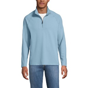 Lands' End Men's Long Sleeve Raglan Hybrid Quarter Zip - 1 of 3