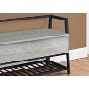 Monarch Specialties Bench Entryway Hallway Storage 42Inch Rectangular Metal Laminate Grey Black Contemporary Modern - 4 of 4