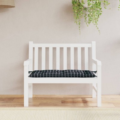 vidaXL Garden Bench Cushion Black Check Pattern 39.4 in.x19.7 in.x2.8 in. Oxford Fabric