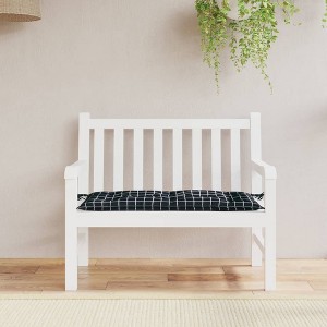 vidaXL Garden Bench Cushion Black Check Pattern 39.4 in.x19.7 in.x2.8 in. Oxford Fabric - 1 of 4