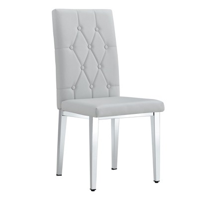NicBex 4-Piece Set Dining Chair Modern PU Leather Tufted High Backrest Kitchen Chairs with Metal Legs