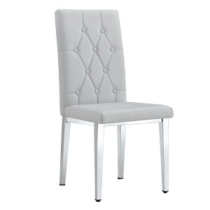 NicBex 4-Piece Set Dining Chair Modern PU Leather Tufted High Backrest Kitchen Chairs with Metal Legs - 1 of 4