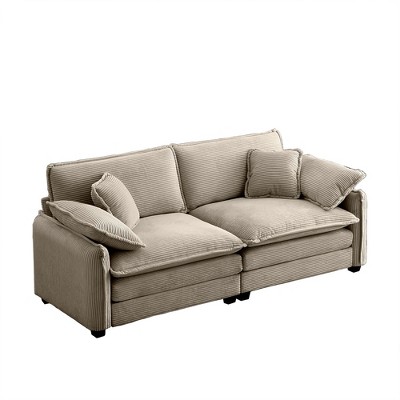 NicBex 81 Inch Corduroy Loveseat Sofa 2-Seater Sofa with 4 Pillows for Living Room,Apartment,Bedroom