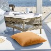 Outdoor Decor by Commonwealth Solid Olefin Textured Outdoor Pillow Cover 18" x 18" Mustard (Cover Only) - 2 of 4