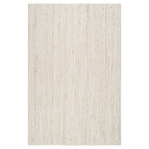 8 X 10 Solid Woven Rigo Jute Area Rug Off White Nuloom Target