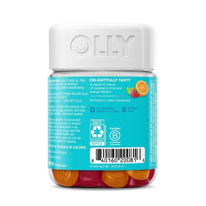 OLLY Kids Chillax Supplement Gummies with Magnesium, L-Theanine &#38; Lemon Balm - Sunny Sherbet - 50ct, 6 of 14