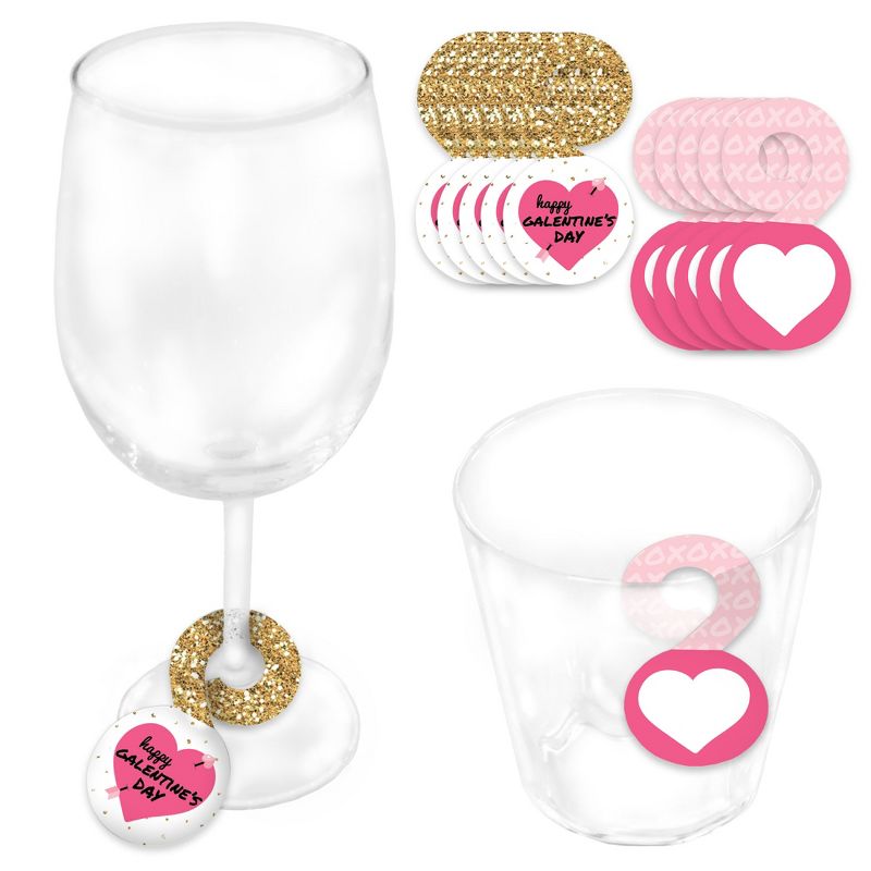 Big Dot of Happiness Be My Galentine - Galentine's & Valentine's Day Party Paper Beverage Markers for Glasses - Drink Tags - Set of 24, 1 of 10