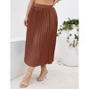 Coolmee Womens Plus Size Maxi Skirt Long Shirring Pleated Skirts Elastic High Waisted A Line Skirts - 4 of 4