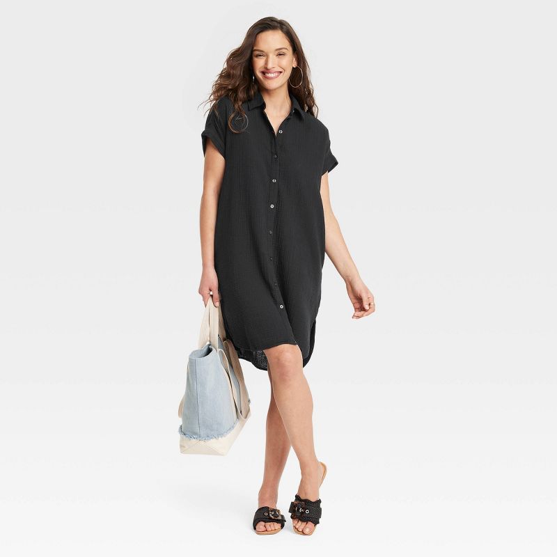 Women's Short Sleeve Mini Shirtdress - Universal Thread™, 4 of 11