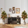 Tangkula 2PCS 5 FT Artificial Croton Plant w/ Multi-colored PEVA Leaves Solid Wood Trunk - 4 of 4