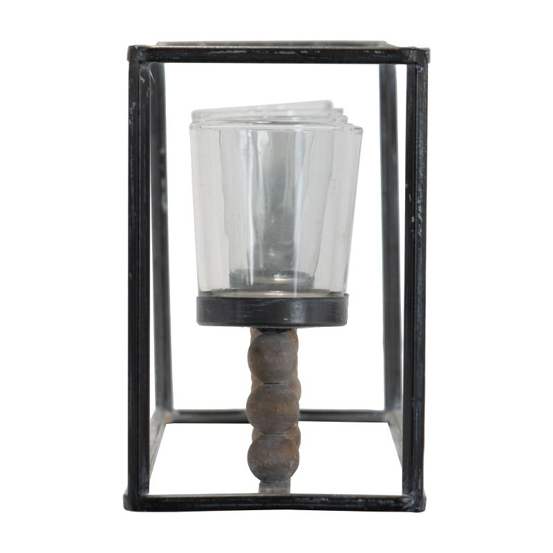 Gray Metal 5 Votive Candle Holder with Glass Inserts - Foreside Home & Garden, 3 of 9