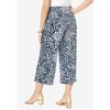 Jessica London Women's Plus Size Stretch Knit Wide Leg Crop Pant - 3 of 4