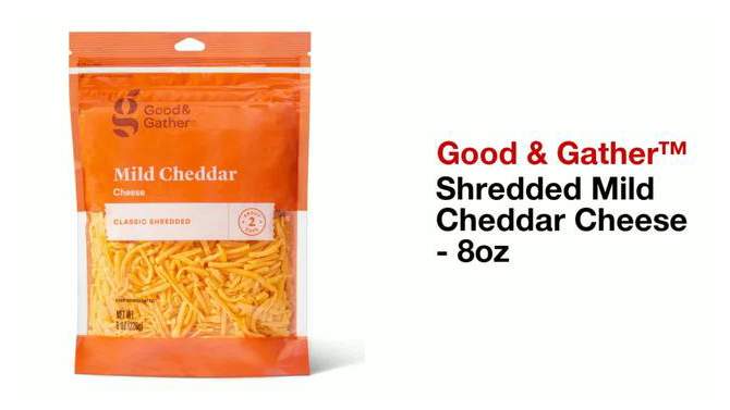Shredded Mild Cheddar Cheese - 8oz - Good & Gather&#8482;, 2 of 5, play video