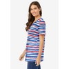 Woman Within Perfect Printed Short-Sleeve V-Neck Tee - 4 of 4
