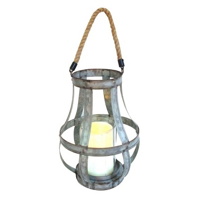 Metal Lantern 11.5" - A&B Home: Vintage-Inspired Chandelier Design, Rustic Metallic Finish, Tabletop Decor