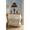 Gulches Pearl White Nightstand, 31 Inches High, 2 Drawers, Retro Design, Wood Leg Design - 2 of 4