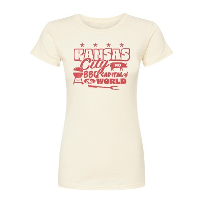 Women's - Instant Message - Kansas City MO BBQ Fitted Graphic T-Shirt