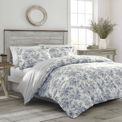 King Gray Cotton Reversible Comforter Set with Shams
