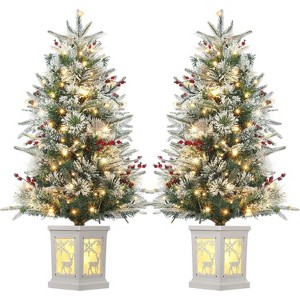 3ft Pre-Lit Artificial Christmas Tree with 78 Multicolor LED Lights, 8 Modes, Battery Operated, Xmas Home Decor - 1 of 4