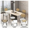 LeisureMod Euston Modern Dining Chair – Wicker Back & Velvet/Leather Seat, Perfect for Dining Rooms and Kitchens - 4 of 4