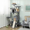 PawHut Multi-Level Cat Tree with 2 Condos, 69" Cat Tower with 3 Hammocks, 8 Scratching Posts, 3 Perches, Dangling Toys , Dark Gray - 2 of 4