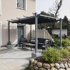 PURPLE LEAF Outdoor 10' x 13' Retractable Pergola with Canopy for Garden Porch Beach Gazebo Wood Grain Frame Pavilion Patio Pergola - 2 of 4