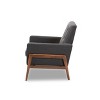 Perris Fabric Upholstered Walnut Wood Lounge Chair - Baxton Studio - image 3 of 4