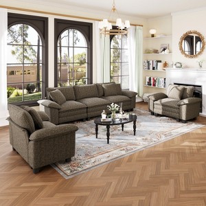 Captiva Designs Cloud Modular 3-Piece Sectional Sofa Set, 5-Seater Deep Seat Couch for Living Room - 1 of 4