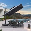 PURPLE LEAF Outdoor Cantilever Umbrella with Base Large Patio Umbrella Windproof Heavy Duty Hanging Offset Umbrella for Garden Outdoor Pool - 2 of 4